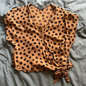Cropped Madewell polka dot wrap top
